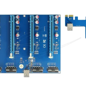 Конвертор Delock Riser Card PCI Express x1 > 4 x PCIe x16 with 60 cm USB cable