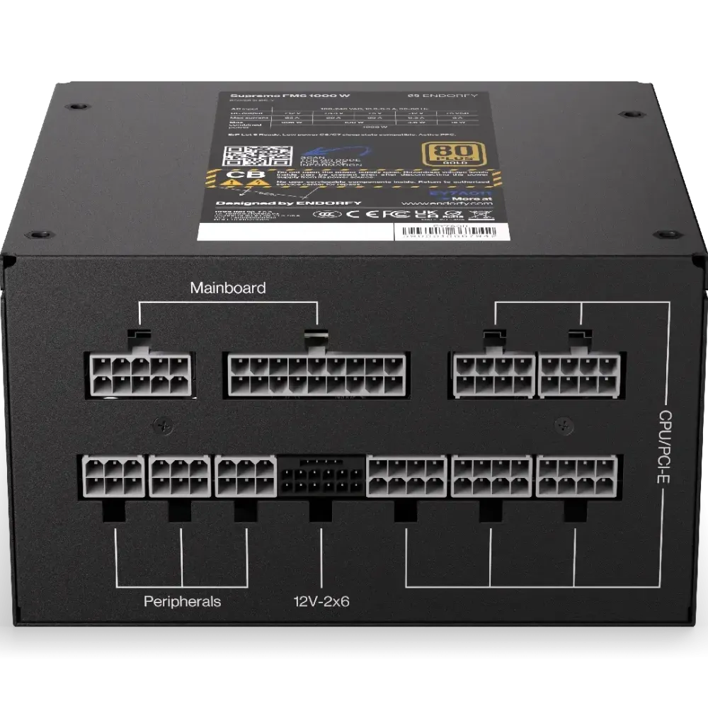 Захранващ блок Endorfy Supremo FM6 1000W 80+ Gold, PCIe 5.1 - Fully Modular