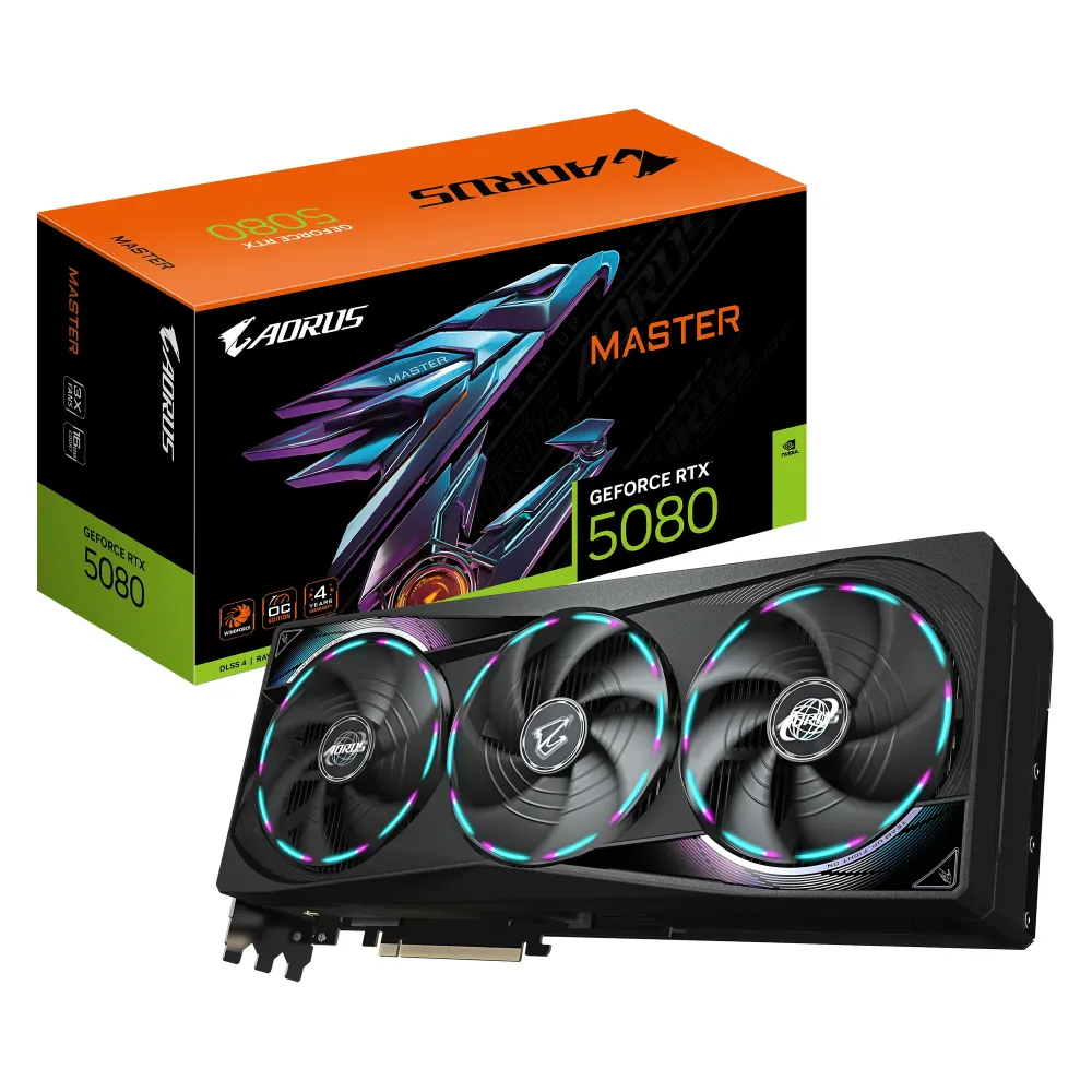 Видео карта GIGABYTE AORUS RTX 5080 MASTER 16GB GDDR7 Видео карта GIGABYTE AORUS RTX 5080 MASTER 16GB GDDR7