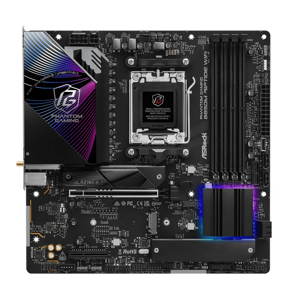 Дънна платка ASRock B850M RIPTIDE WIFI7 socket AM5 Дънна платка ASRock B850M RIPTIDE WIFI7 socket AM5