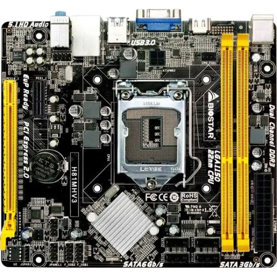 Дънна платка BIOSTAR H81MHV3, Intel H81, sock. 1150, Ver 7.3