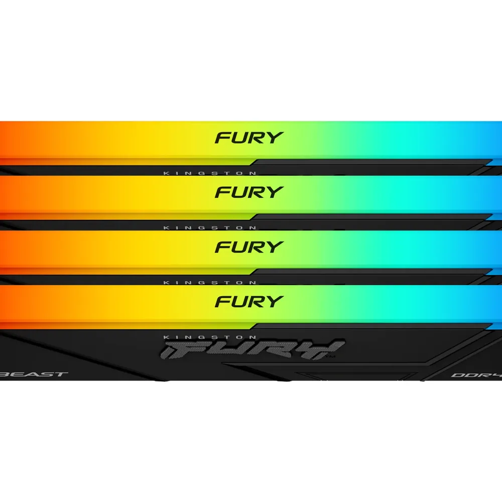 Памет Kingston FURY Beast Black RGB 64GB(4x16GB) DDR4 3200MHz CL16