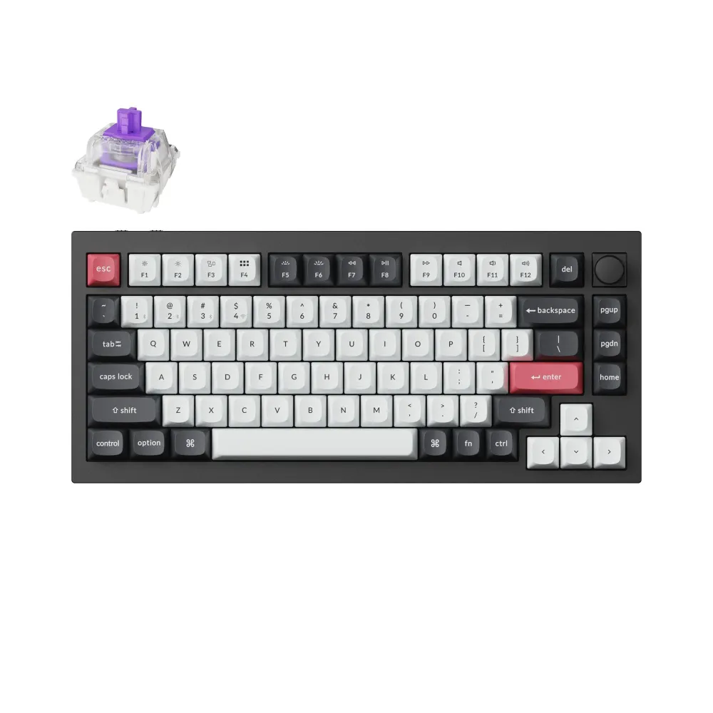Механична клавиатура Keychron Q1 HE QMK 75% Carbon Black - Wireless Механична клавиатура Keychron Q1 HE QMK 75% Carbon Black - Wireless