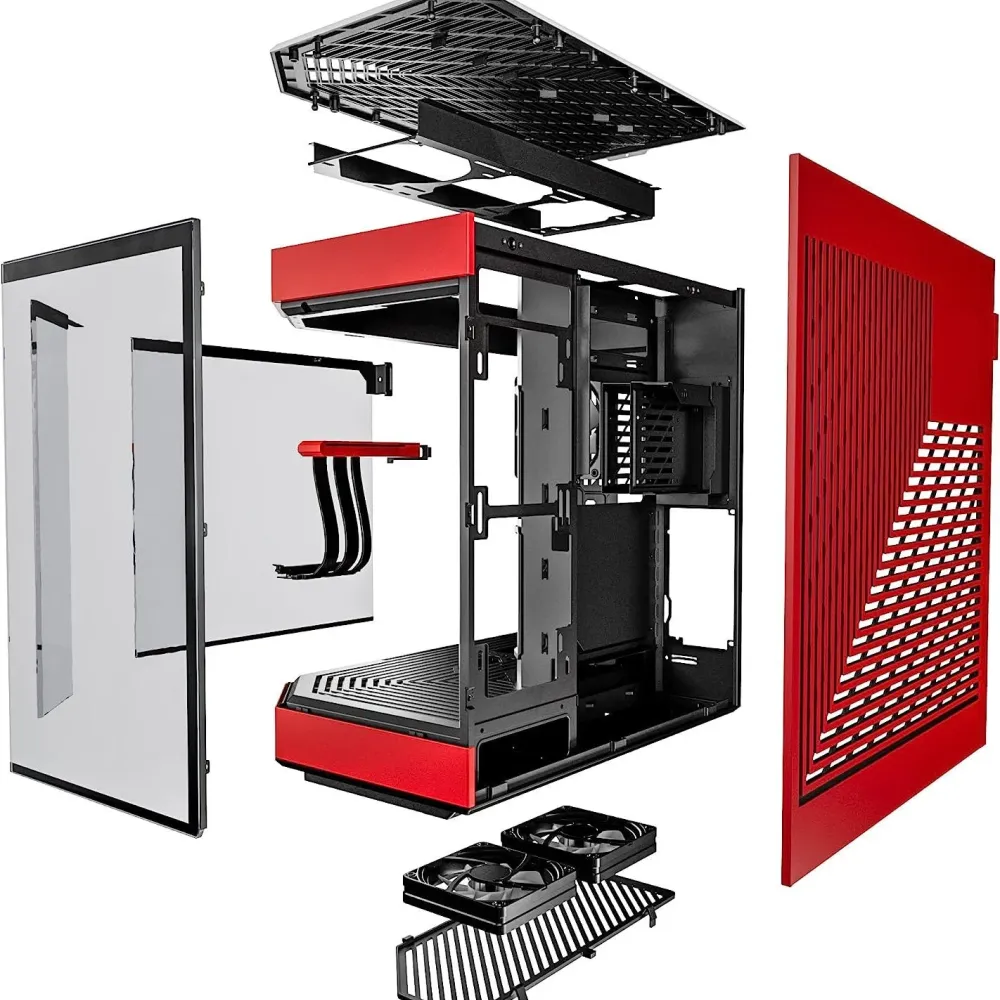 Кутия HYTE Y60 Tempered Glass, Mid-Tower, Черно и Червено