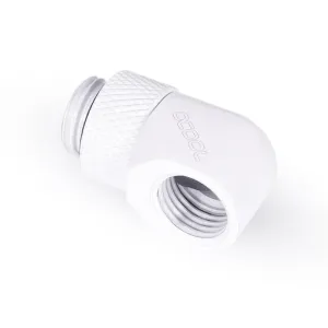 Въртящ се L-конектор Alphacool Eiszapfen, G1/4 AG auf G1/4 IG, Бял