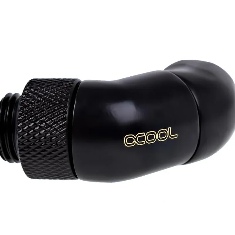 Ъглов адаптер Alphacool Eiszapfen, 2 x 45°, G1/4 външна към G1/4 вътрешна резба, Черен мат