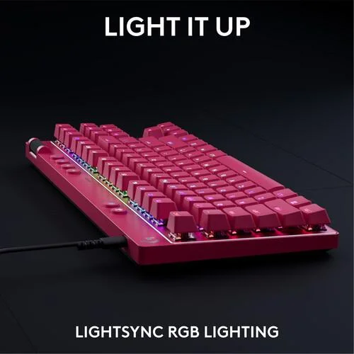 Геймърска механична клавиатура Logitech G Pro X RAPID TKL, Magnetic Analog Switch, Magenta