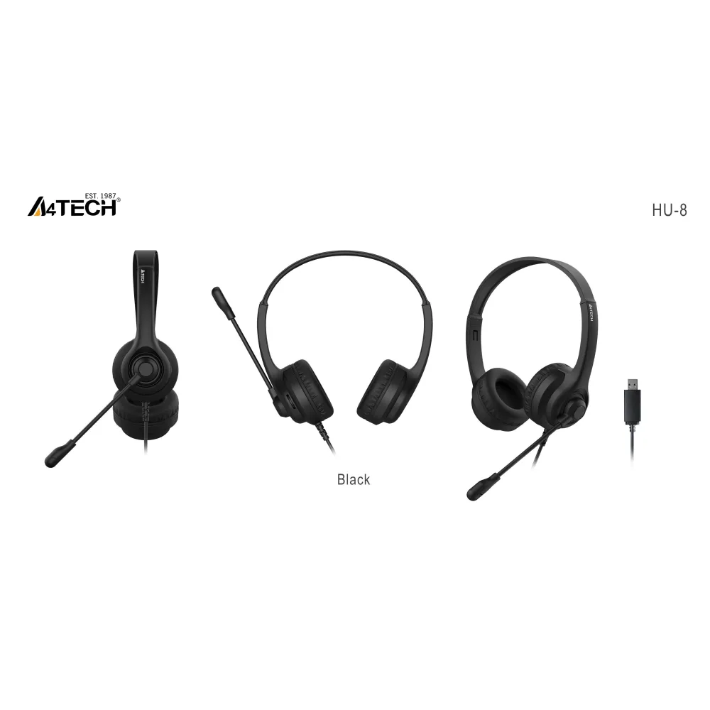 А4tech HU-8 Слушалки с микрофон, USB, въртящ се микрофон А4tech HU-8 Слушалки с микрофон, USB, въртящ се микрофон