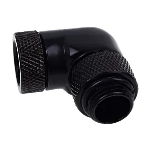 Ъглов адаптер Alphacool Eiszapfen, 90°, G1/4 външна към G1/4 вътрешна резба, Черен мат