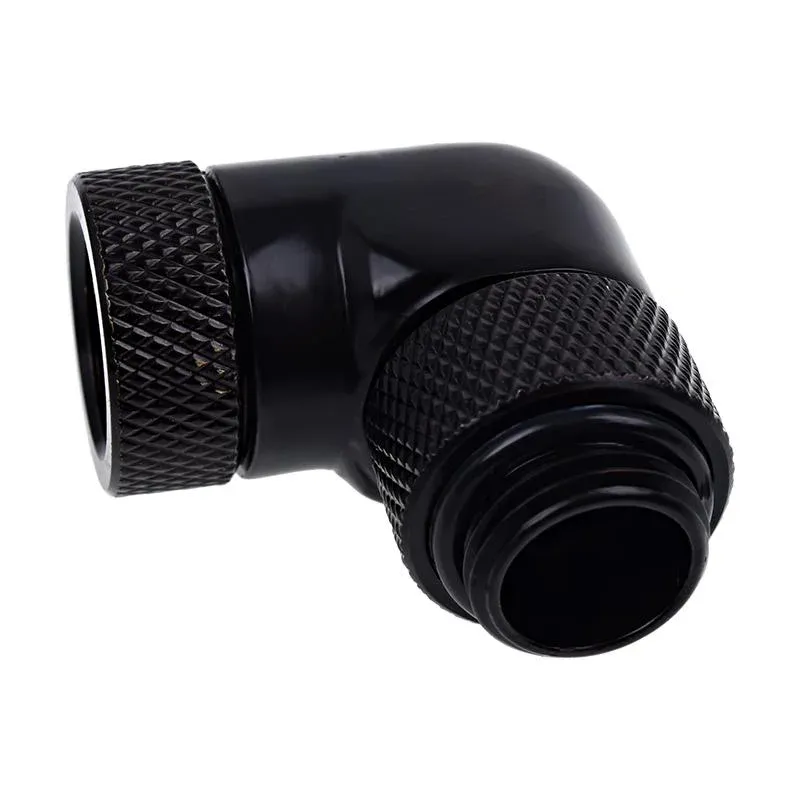 Ъглов адаптер Alphacool Eiszapfen, 90°, G1/4 външна към G1/4 вътрешна резба, Черен мат