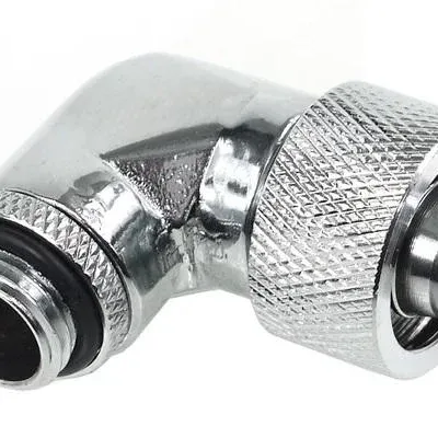 Компресионен фитинг Alphacool, 16/10 - G1/4, 90°, Въртящ се, Хром