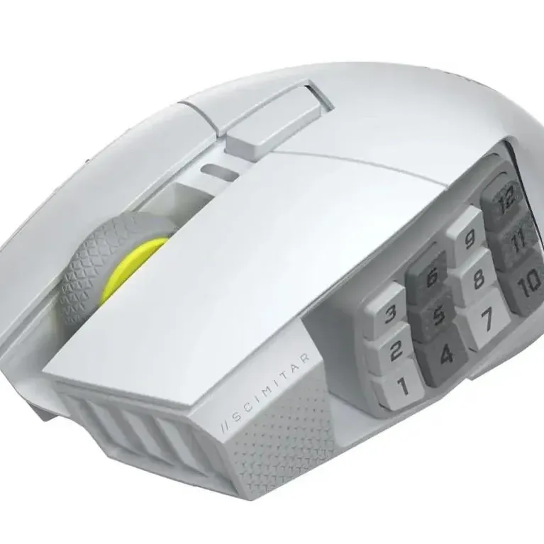 Геймърскa оптична мишка CORSAIR SCIMITAR ELITE WIRELESS SE White, 33000 DPI