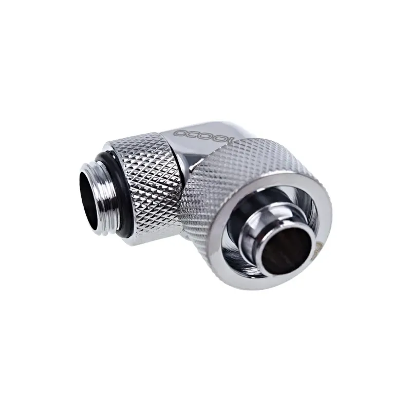 Фитинг Alphacool Eiszapfen, Удължител, 90°, 16/10mm, G1/4, Сребрист