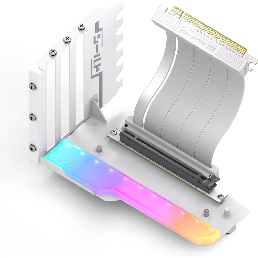 Брекет за вертикален монтаж на GPU EZDIY-FAB RGB PCIe 4.0 Riser Cable 90° Брекет за вертикален монтаж на GPU EZDIY-FAB RGB PCIe 4.0 Riser Cable 90°
