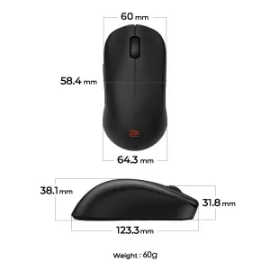 Геймърска безжична мишка ZOWIE U2-DW 4K, 2.4G, Черна