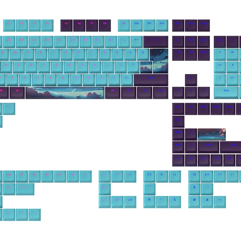 Капачки за механична клавиатура Dark Project - Night Sky за ANSI & ISO Layout