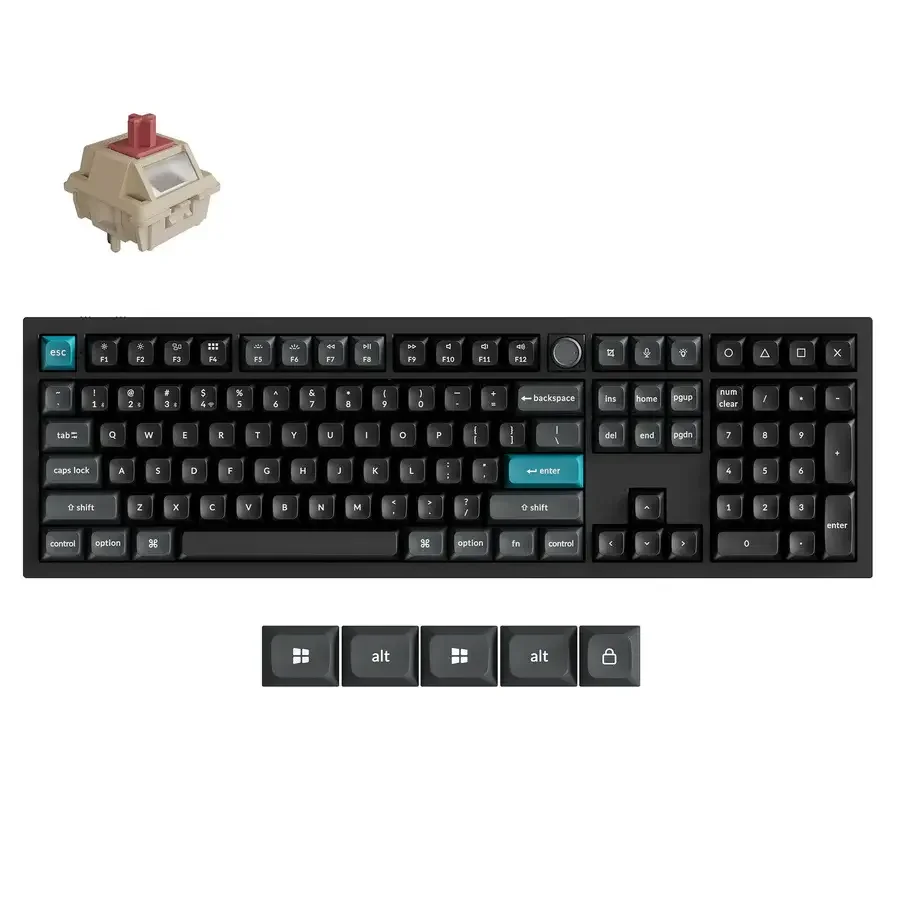 Безжична механичка клавиатура Keychron Q6 Ultra 8K Black - Silk POM Switch Red Безжична механичка клавиатура Keychron Q6 Ultra 8K Black - Silk POM Switch Red