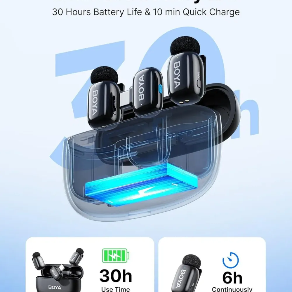 Безжична микрофонна система BOYA Mini 2-02 с USB-C Безжична микрофонна система BOYA Mini 2-02 с USB-C
