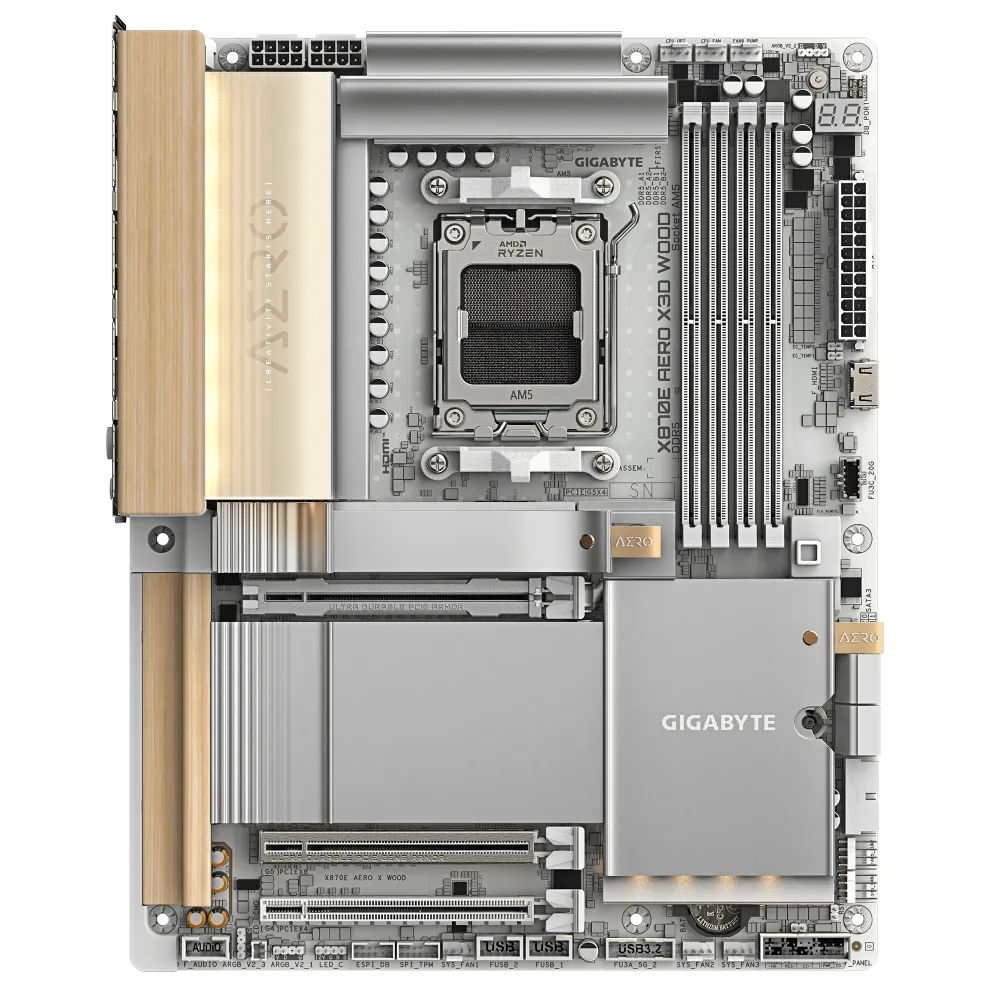 Дънна платка GIGABYTE X870E AERO X3D WOOD WIFI7, Socket AM5 Дънна платка GIGABYTE X870E AERO X3D WOOD WIFI7, Socket AM5