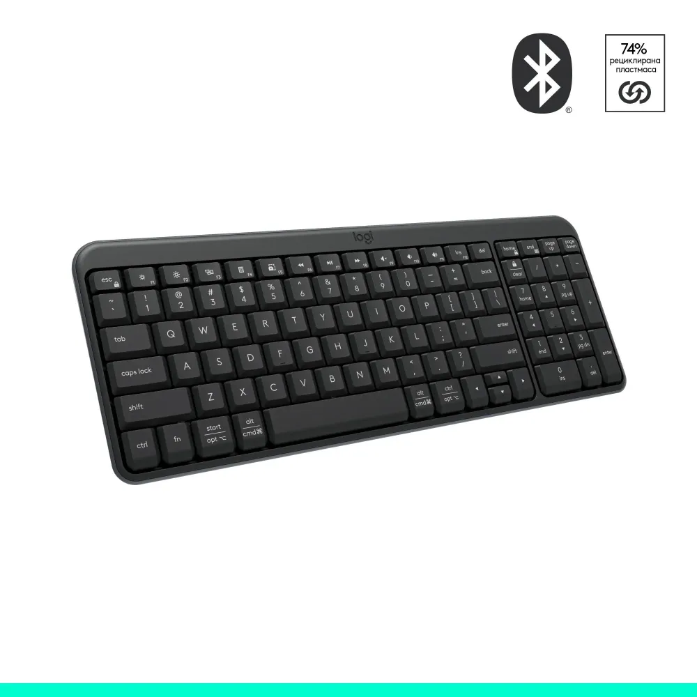 Безжична клавиатура Logitech K250 Graphite - Кирилизирана
