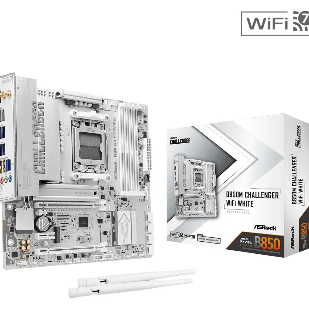 Дънна платка ASRock B850M CHALLENGER WIFI WHITE socket AM5