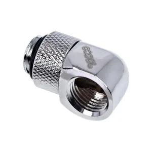 Въртящ се L-конектор Alphacool Eiszapfen, G1/4 AG auf G1/4 IG, Сребрист