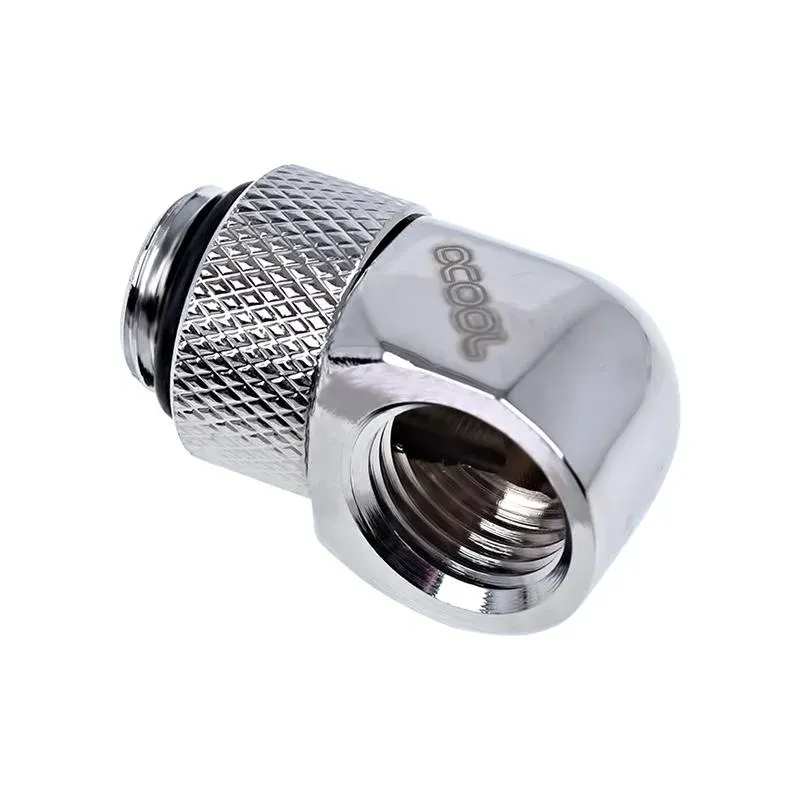 Въртящ се L-конектор Alphacool Eiszapfen, G1/4 AG auf G1/4 IG, Сребрист