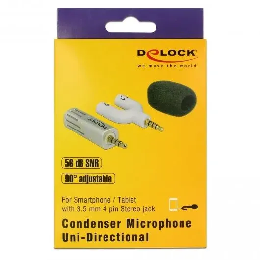 Микрофон DeLock 65893, За смартфон/таблет, 65893