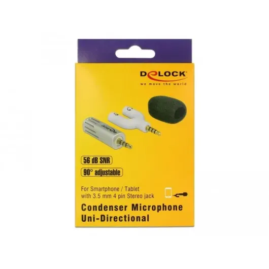 Микрофон DeLock 65893, За смартфон/таблет, 65893 Микрофон DeLock 65893, За смартфон/таблет, 65893