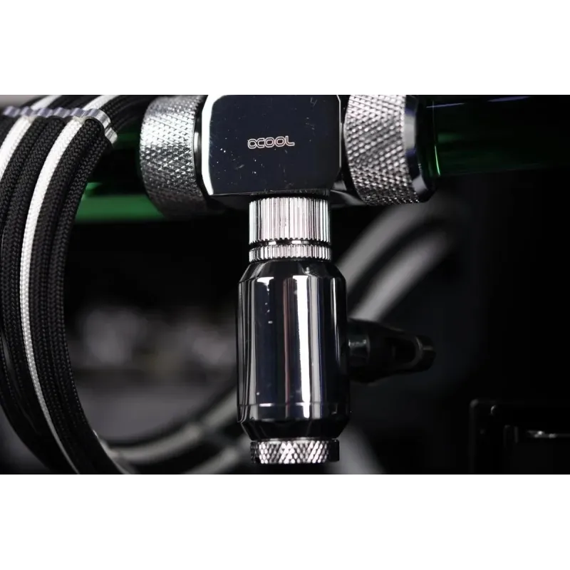 Сферичен кран Alphacool, Вътрешна резба G1/4, Черен мат