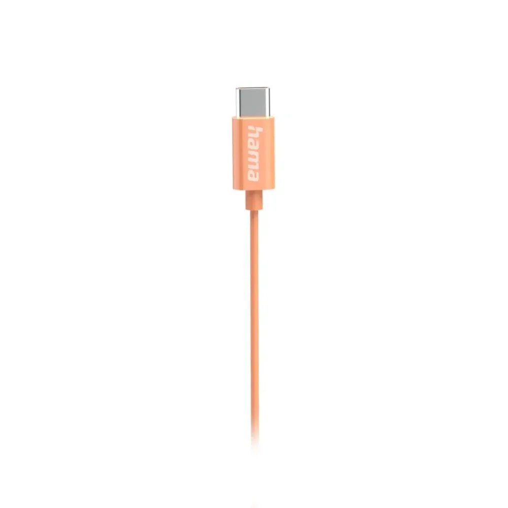 HAMA Слушалки “Curly”, USB-C, микрофон, оранжев HAMA Слушалки “Curly”, USB-C, микрофон, оранжев