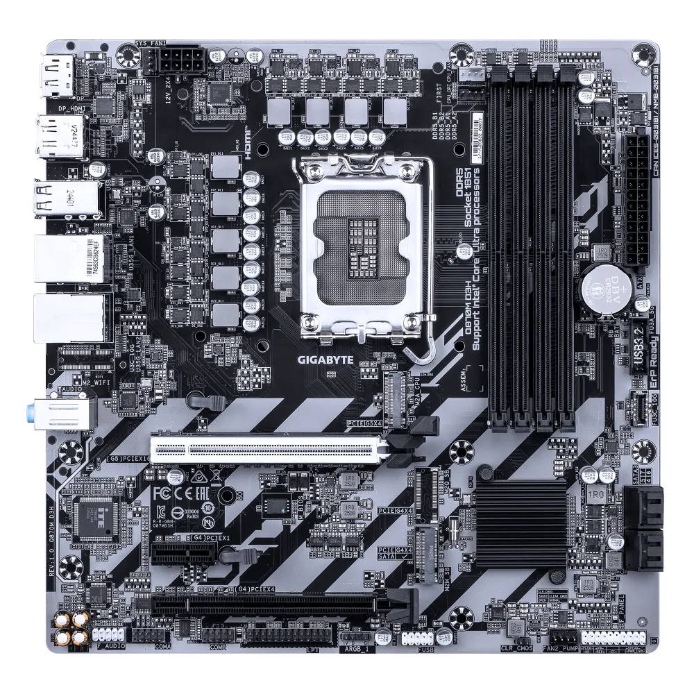 Дънна платка GIGABYTE Q870M D3H, LGA 1851