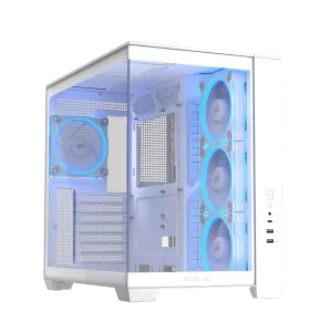 Кутия ASUS A32 PLUS Tempered Glass + 4 ARGB Вентилатора - White