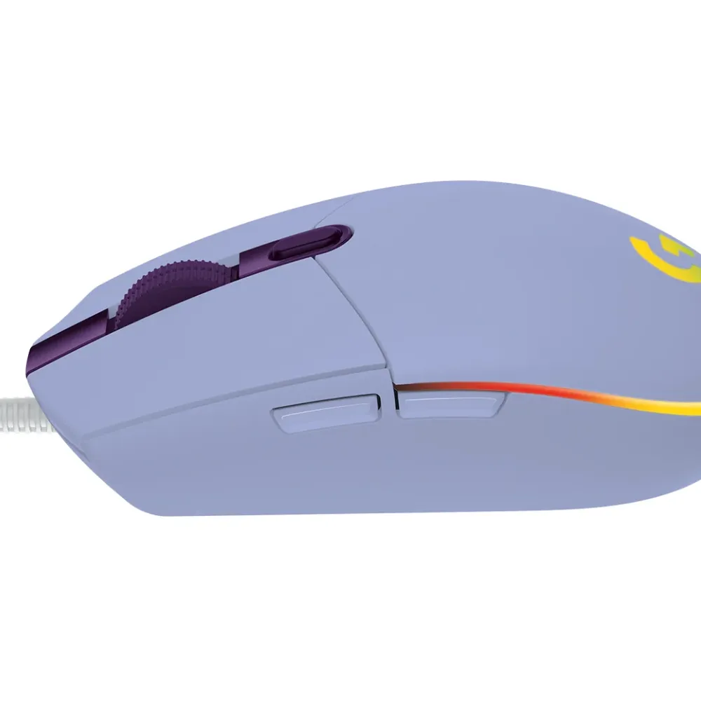 Геймърска мишка Logitech G102 LightSync, RGB, Оптична, Жична, USB, Лилав