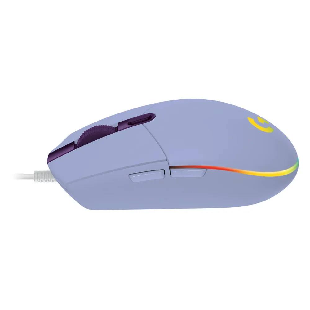 Геймърска мишка Logitech G102 LightSync, RGB, Оптична, Жична, USB, Лилав