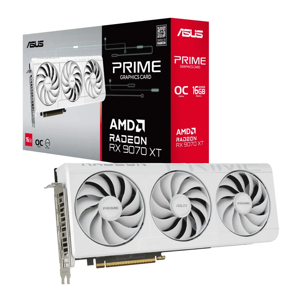 Видео карта ASUS PRIME RADEON RX 9070 XT White OC 16GB GDDR6