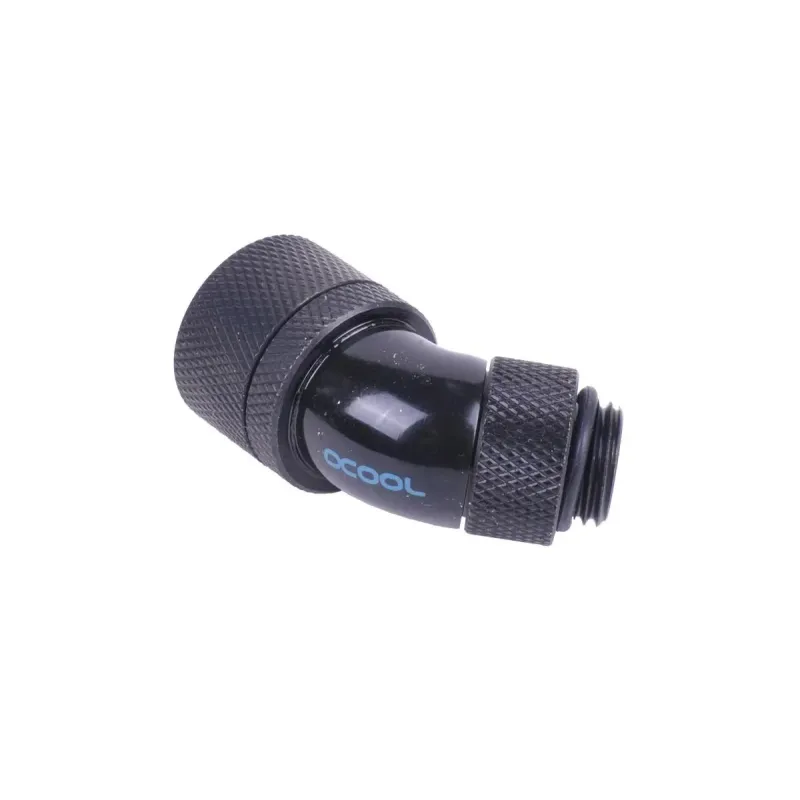 Компресионен фитинг Alphacool, 16/10 - G1/4, 45°, Въртящ се, Черен мат
