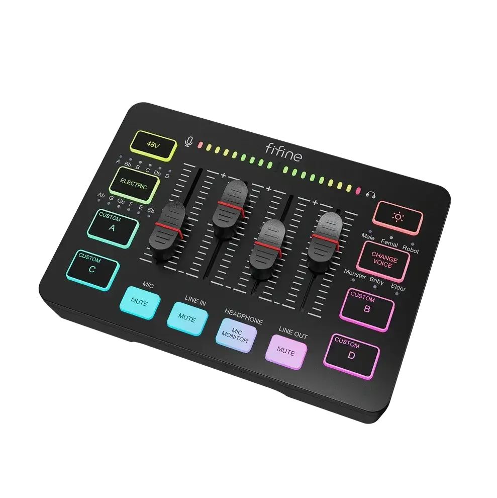 Аудио Миксер FIFINE SC3 RGB Audio Interface - Black