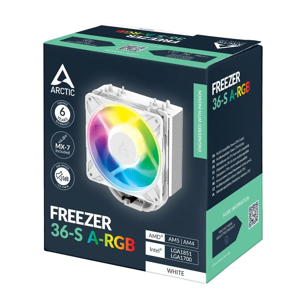 Охладител за процесор ARCTIC Freezer 36-S A-RGB White - ACFRE00199A Охладител за процесор ARCTIC Freezer 36-S A-RGB White - ACFRE00199A