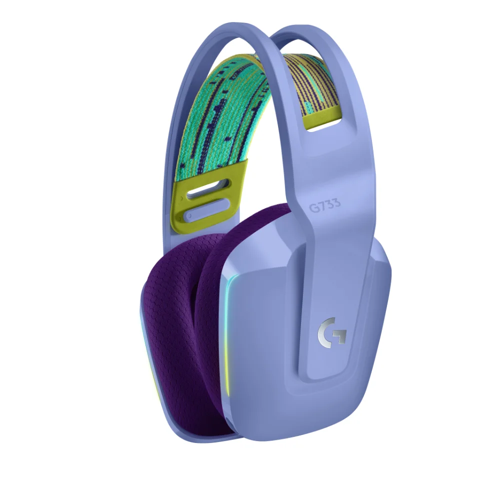 Геймърски слушалки Logitech G733 Lilac Lightspeed Wireless RGB, Микрофон, Лилави