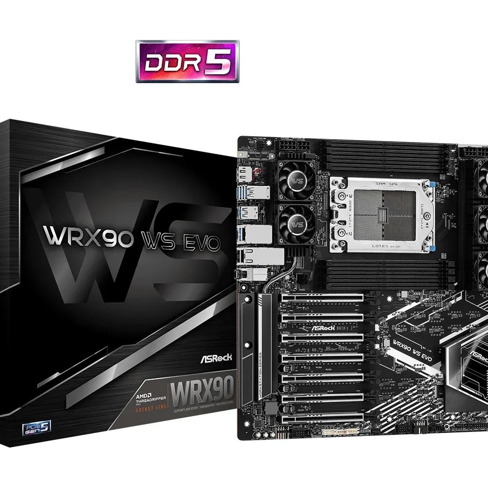 Дънна платка ASROCK WRX90 WS EVO, Socket sTR5, ATX, 8xDDR5 Дънна платка ASROCK WRX90 WS EVO, Socket sTR5, ATX, 8xDDR5