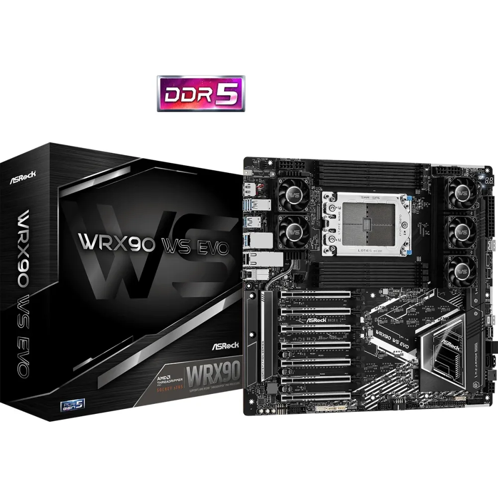 Дънна платка ASROCK WRX90 WS EVO, Socket sTR5, ATX, 8xDDR5 Дънна платка ASROCK WRX90 WS EVO, Socket sTR5, ATX, 8xDDR5