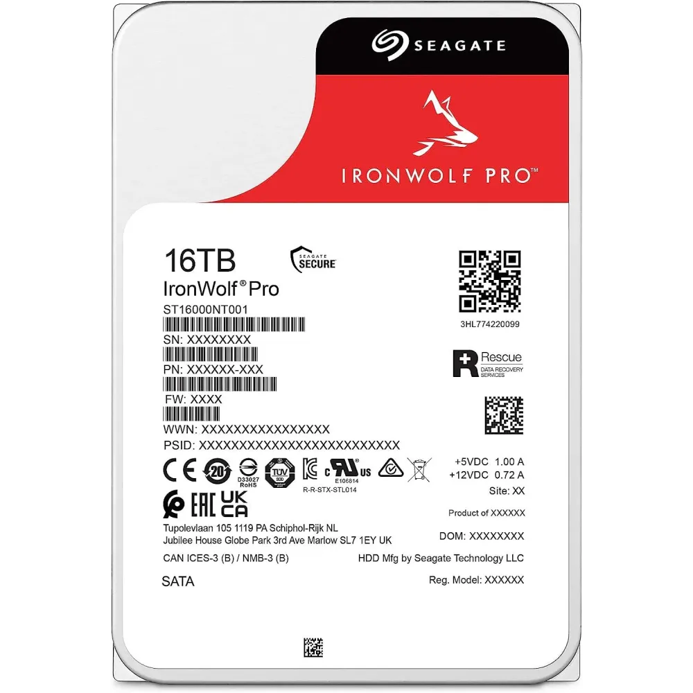 Хард диск SEAGATE IronWolf PRO ST16000NT001, 16TB, 256MB Cache, SATA 6.0Gb/s