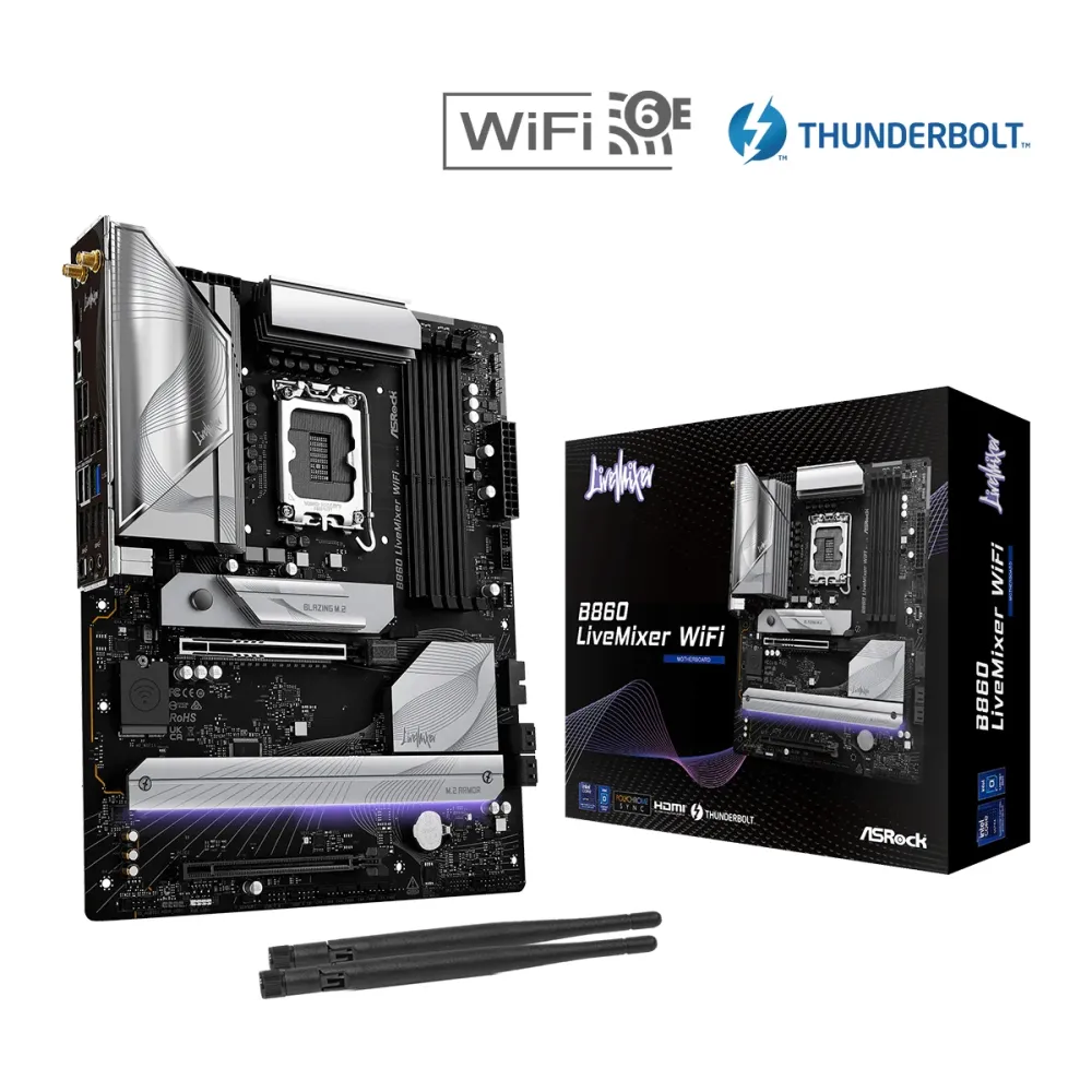 Дънна платка ASRock B860 LiveMixer WIFI 6E, LGA 1851 Дънна платка ASRock B860 LiveMixer WIFI 6E, LGA 1851