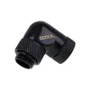 Ъглов адаптер Alphacool Eiszapfen, 90°, G1/4 външна към G1/4 вътрешна резба, Черен мат