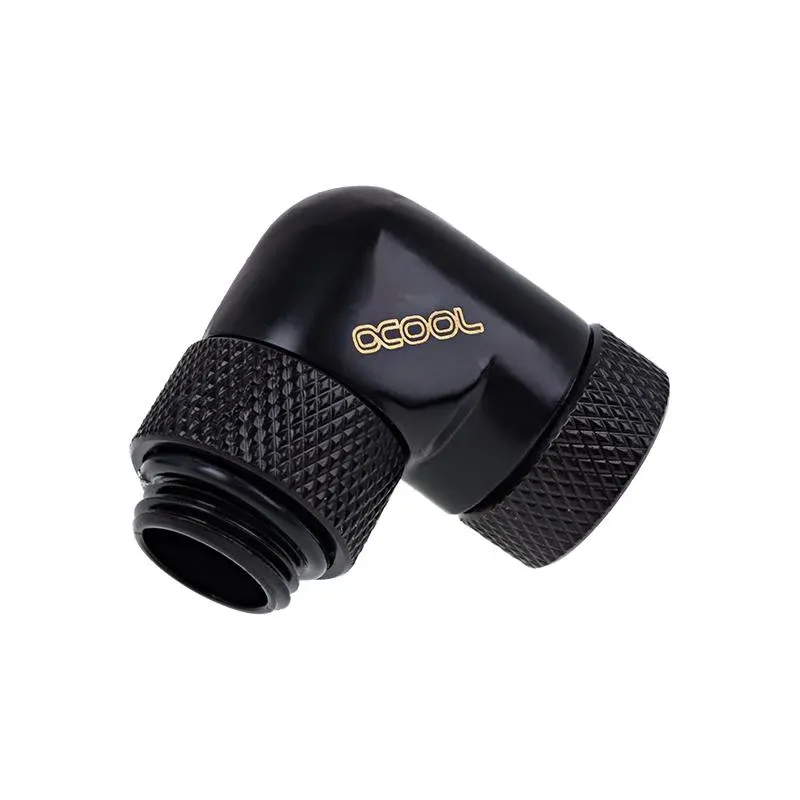 Ъглов адаптер Alphacool Eiszapfen, 90°, G1/4 външна към G1/4 вътрешна резба, Черен мат