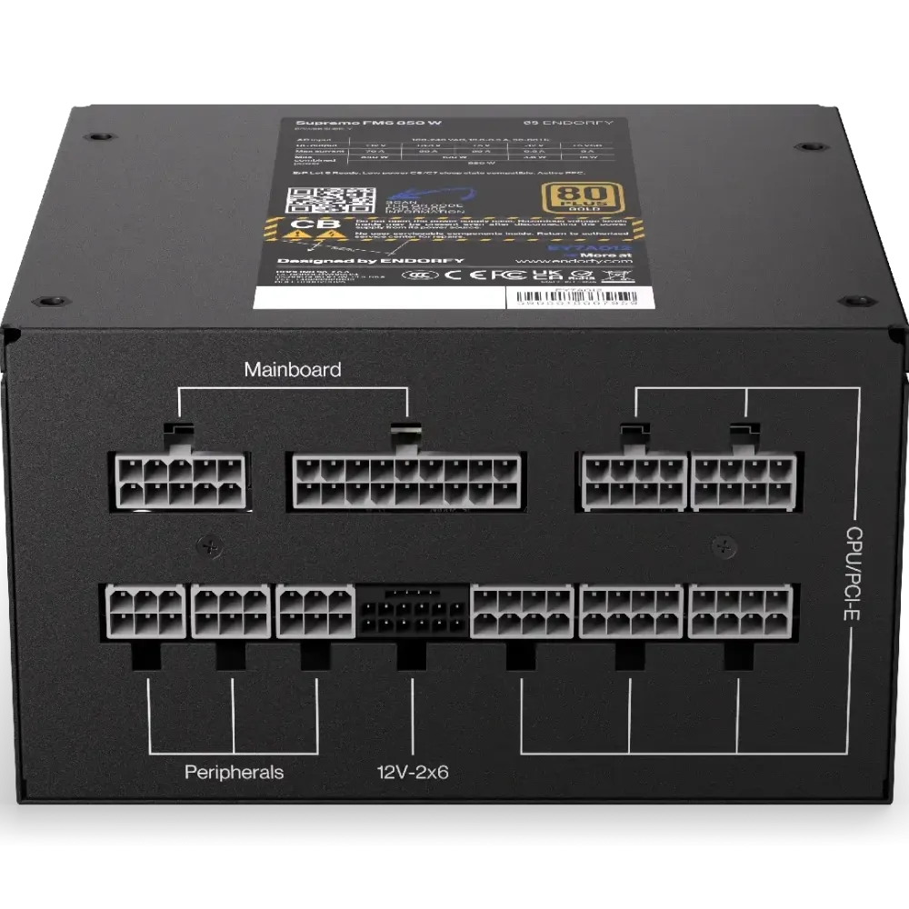 Захранващ блок Endorfy Supremo FM6 850W 80+ Gold, PCIe 5.1 - Fully Modular