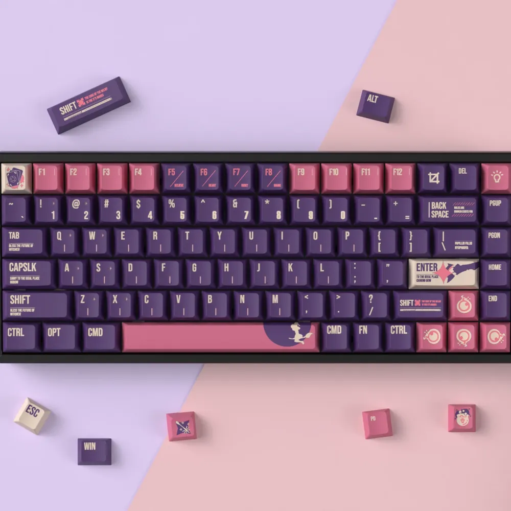 Капачки за механична клавиатура Keychron Cherry Profile Dye-Sub PBT Full Keycap Set - Lunar White