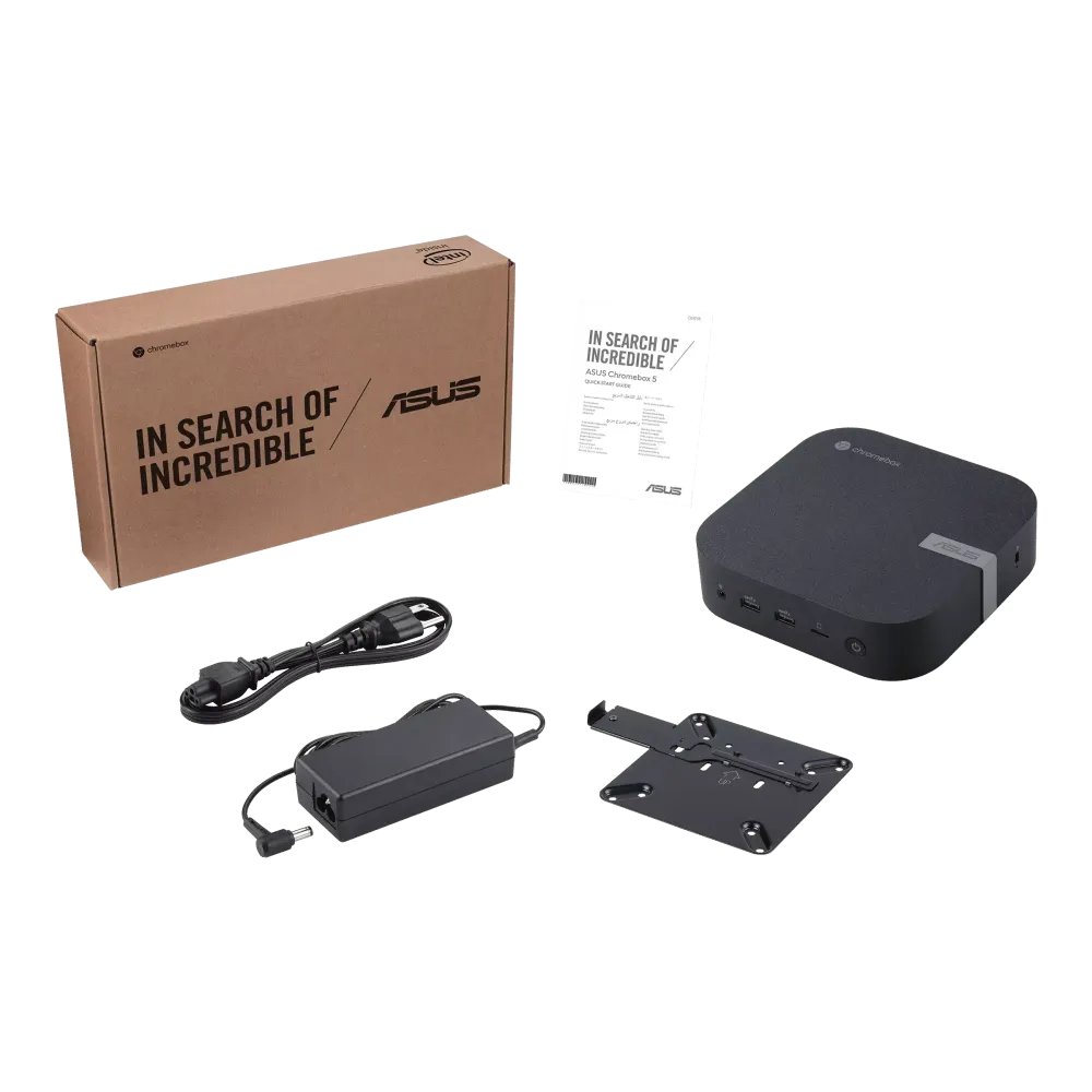 ASUS Mini PC CHROMEBOX5-SC002UN, Intel Celeron 7305, 4GB DDR4 RAM, 128GB NVMe SSD, Wi-Fi 6E, Bluetooth 5.2, ChromeOS