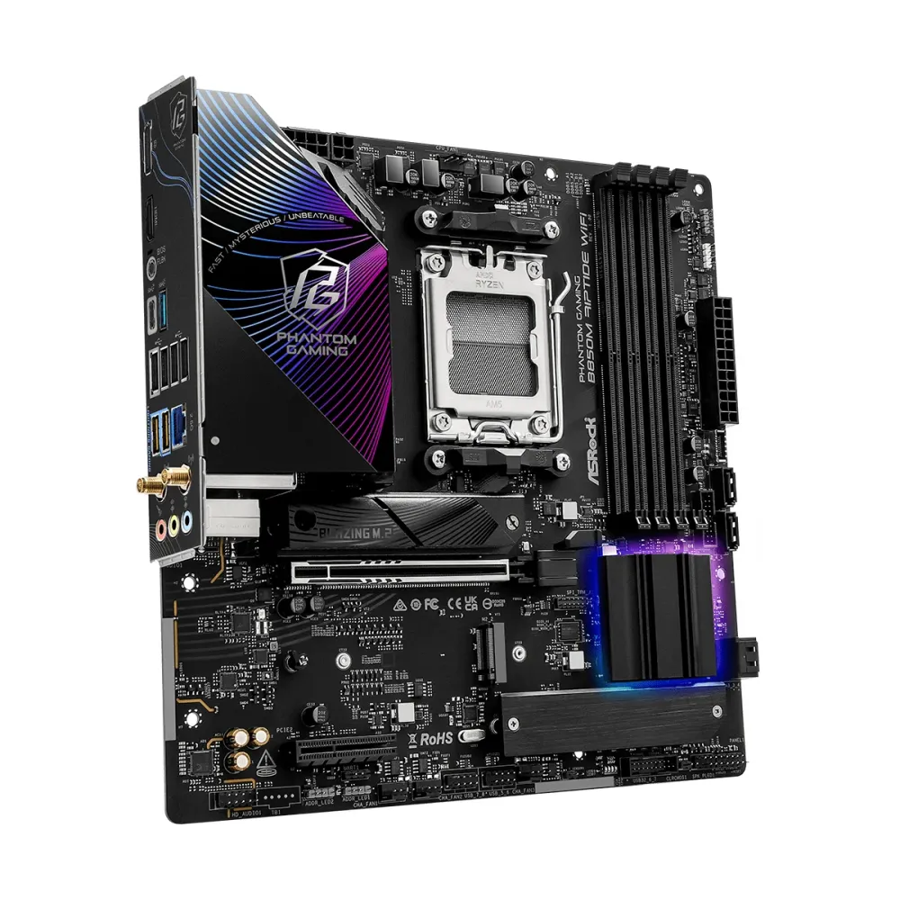 Дънна платка ASRock B850M RIPTIDE WIFI7 socket AM5 Дънна платка ASRock B850M RIPTIDE WIFI7 socket AM5